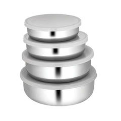 Stainless Steel 4 PCS Bowl with Plastic Lid