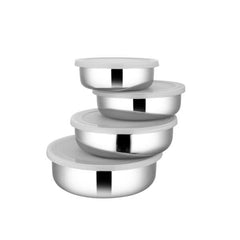 Stainless Steel 4 PCS Bowl with Plastic Lid