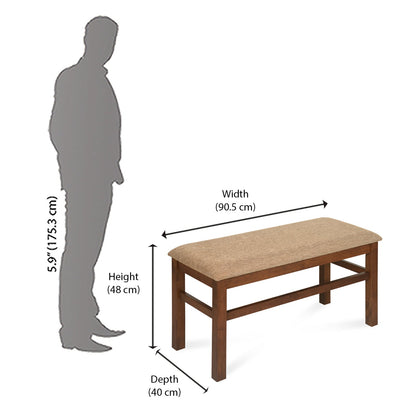 Nilkamal Jewel Multi Use Medium Sitting Bench for Living Room | Dining Room (Walnut)