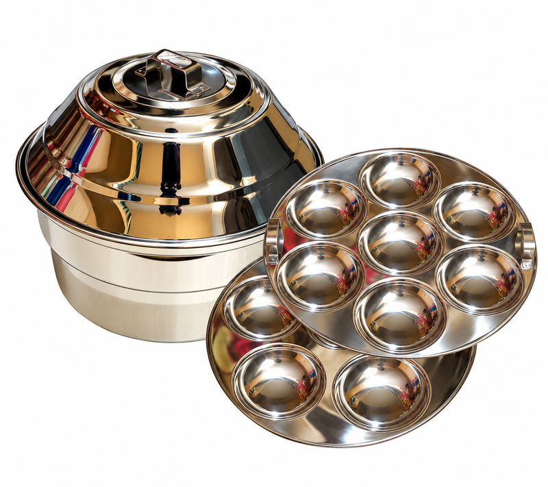 Vcookware स्टेनलेस स्टील चेट्टीनाडु इडली पॉट – नरम और फूली हुई इडली बनाने के लिए पारंपरिक स्टीमर-1