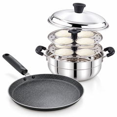 Idli Kadai + Non-Stick Dosa Tawa Combo | Praylady & Prestige | Velan Store-1
