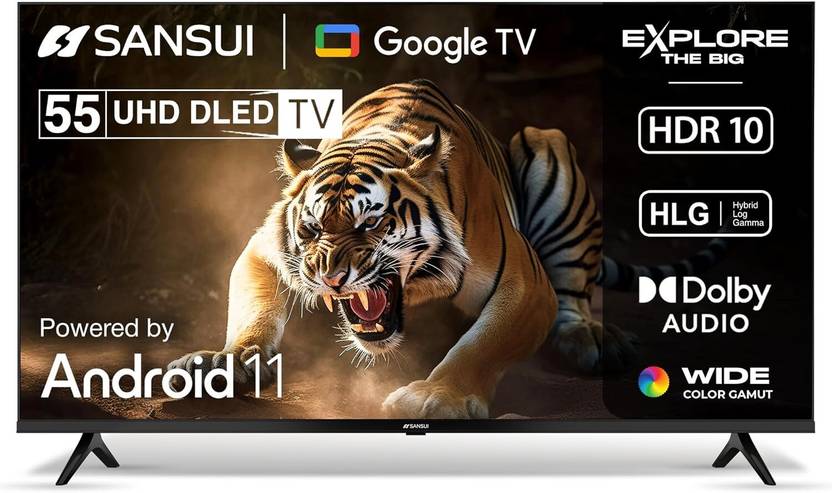 Sansui 140 cm (55 inch) Ultra HD (4K) LED Smart Google TV with A+ Grade IPS Panel Dolby Audio & Film Maker Mode (JSW55UG23)