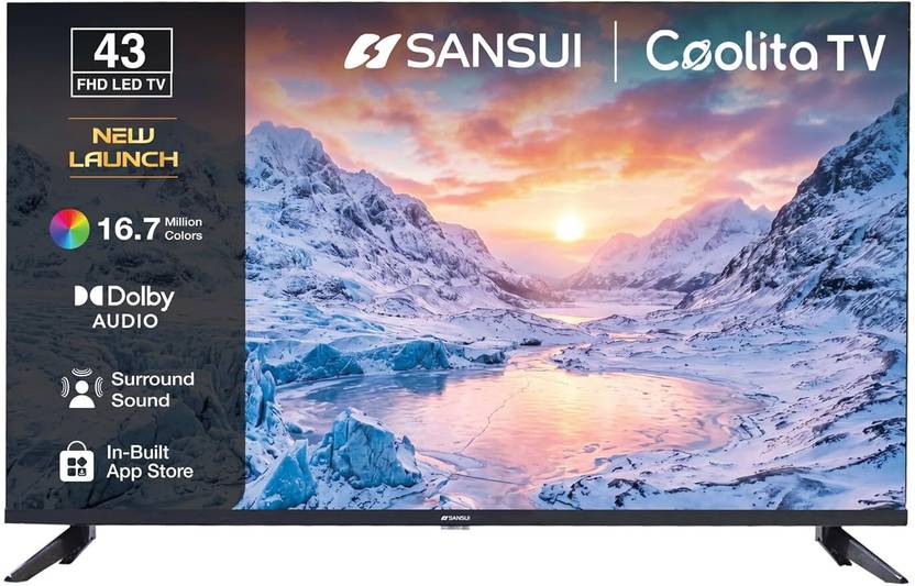 Sansui 109 cm (43 inch) Full HD LED Smart Coolita TV with Dolby Audio, Surround Sound, Bexel-Less Disign & A+ Panel LED TV (JSWD43CSFHD/2026)-1