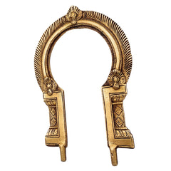 Handcrafted Brass Prabhavali Aura Frame for Deity Idol, Prabhamandala Tiruvasi Thiruvachi Makara Torana Kirtimukha Arch | Traditional Temple Backplate for Home Mandir & Pooja Decor, Gold, 7 Inch, 1 Piece