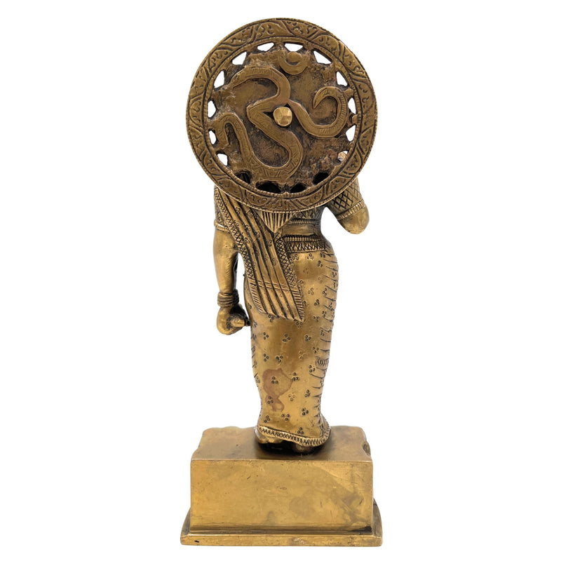 Brass Mahalakshmi Idol, Shree Lakshmi Statue for Puja & Home Decor, Handcrafted Pital Ashtalakshmi Murti, Varalakshmi Gajalakshmi Vigraham,Gold, 9 Inch, 1 Piece