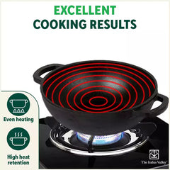 CASTrong Cast Iron Kadai,Pre-seasoned, Nonstick, 100% Pure, Toxin-free, Induction, 25.4cm,2.3L, 2.51kg