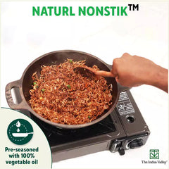 Super Smooth Cast Iron Kadai+ Free ₹400 TadkaPan,Pre-seasoned, Nonstick, 100% Pure, Toxin-free, 25.4cm, 2.5L, 2.4kg