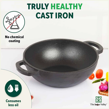 CASTrong Cast Iron Cookware Set: Tawa+ Kadai, Kitchen Set for Home, Pre-seasoned, 100% Pure, Toxin-free, Induction, Free ₹400 Tadka Pan