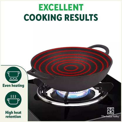CASTrong Cast Iron Kadai, Pre-seasoned, Nonstick, 100% Pure, Toxin-free, 27cm, 2.5L, 2.5kg