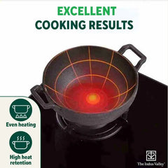 CASTrong Cast Iron Cookware Set: Tawa+ Kadai+ Frypan, Kitchen Set for Home, Pre-seasoned, 100% Pure, Induction, Free ₹400 Tadka Pan