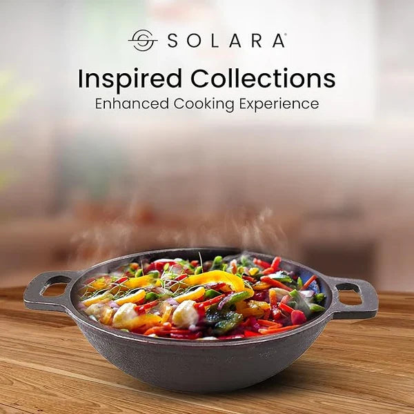Cast Iron Combo - Kadai 10' Inch + Paniyaram 12 Cavities