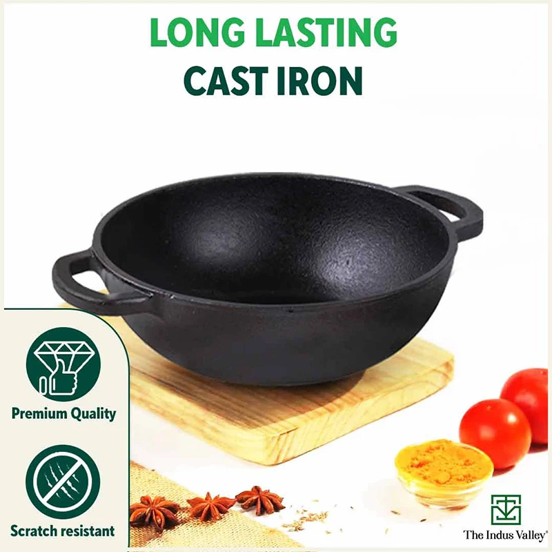 CASTrong Cast Iron Cookware Set: Tawa+ Kadai, Kitchen Set for Home, Pre-seasoned, 100% Pure, Toxin-free, Induction, Free ₹400 Tadka Pan