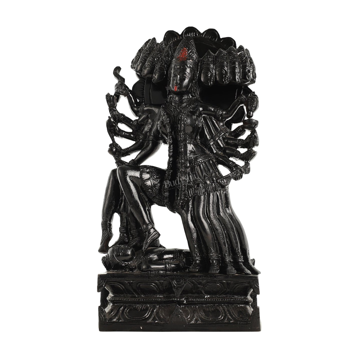 Kali Mata Brass Statue 10 Heads showcasing the the das Mahavidya - 15 Inch