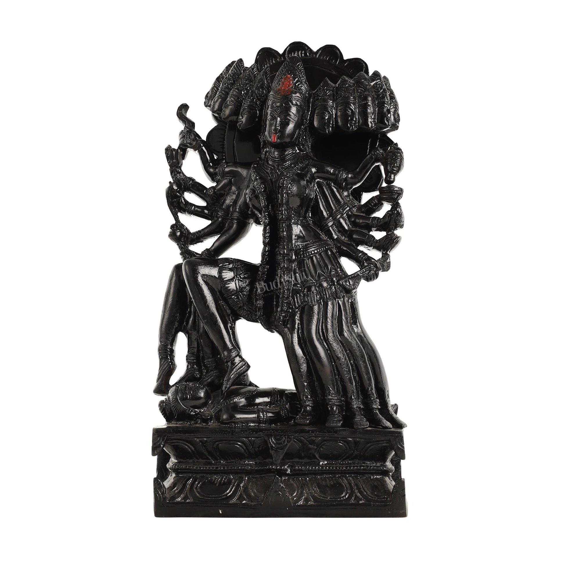 Kali Mata Brass Statue 10 Heads showcasing the the das Mahavidya - 15 Inch