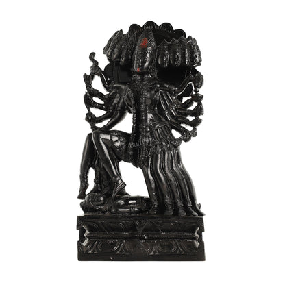 Kali Mata Brass Statue 10 Heads showcasing the the das Mahavidya - 15 Inch