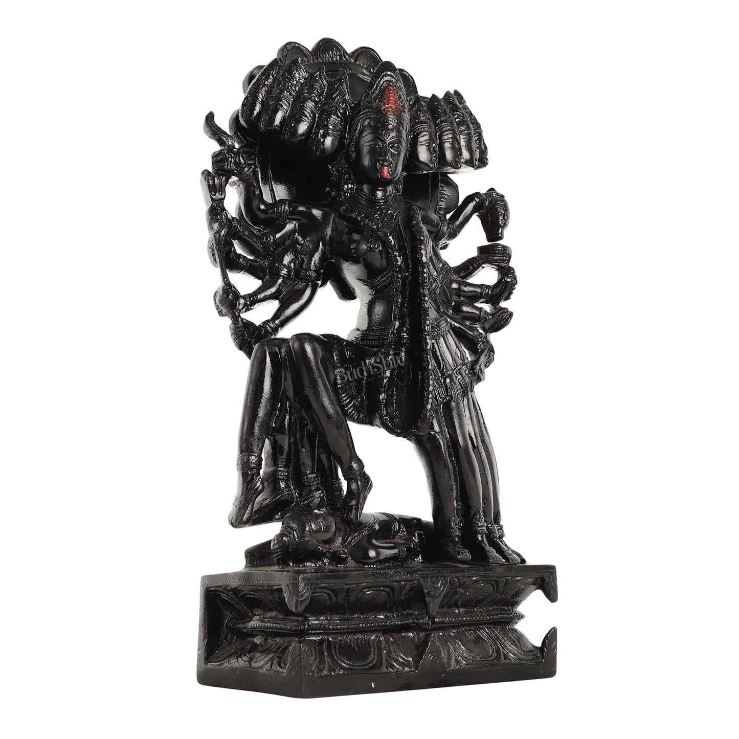 Kali Mata Brass Statue 10 Heads showcasing the the das Mahavidya - 15 Inch