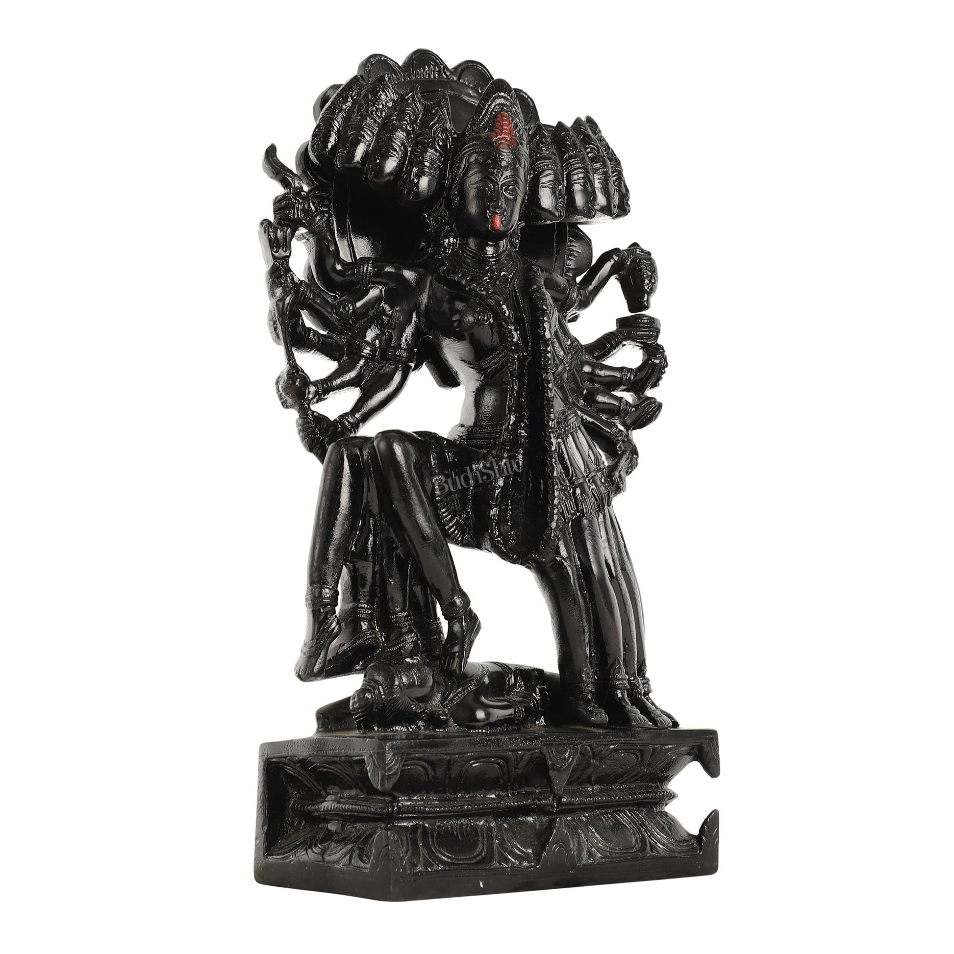 Kali Mata Brass Statue 10 Heads showcasing the the das Mahavidya - 15 Inch