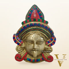 Kali Maa Face Wall Mount With Stonework