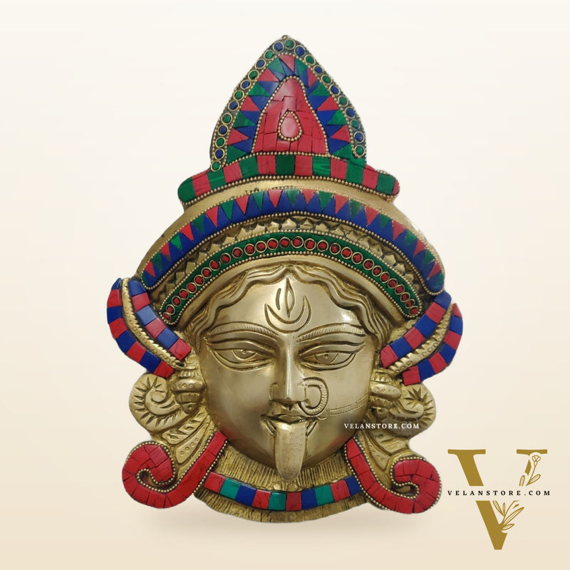 Kali Maa Face Wall Mount With Stonework