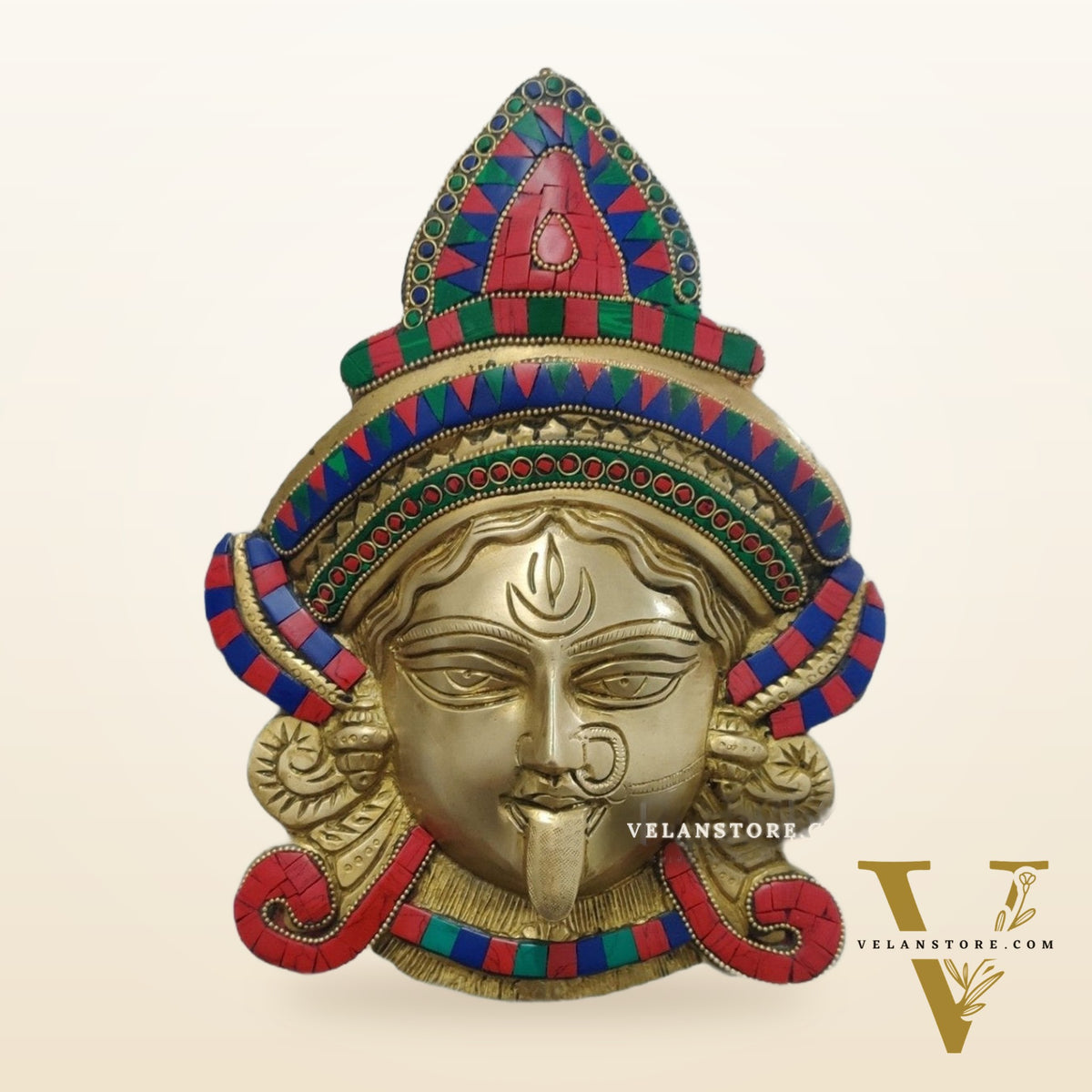 Kali Maa Face Wall Mount With Stonework