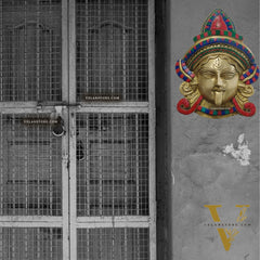 Kali Maa Face Wall Mount With Stonework