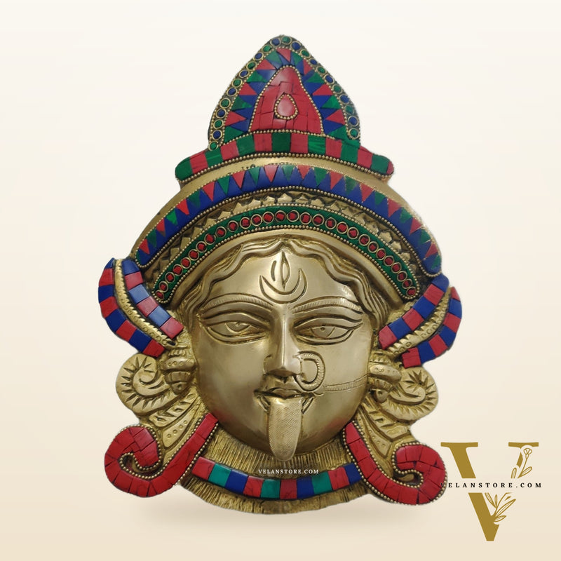 Kali Maa Face Wall Mount With Stonework