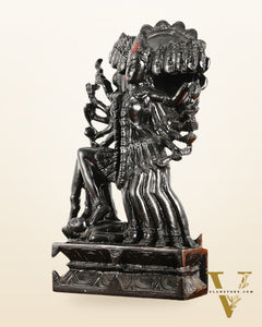 Kali Mata Brass Statue 10 Heads showcasing the the das Mahavidya - 15 Inch