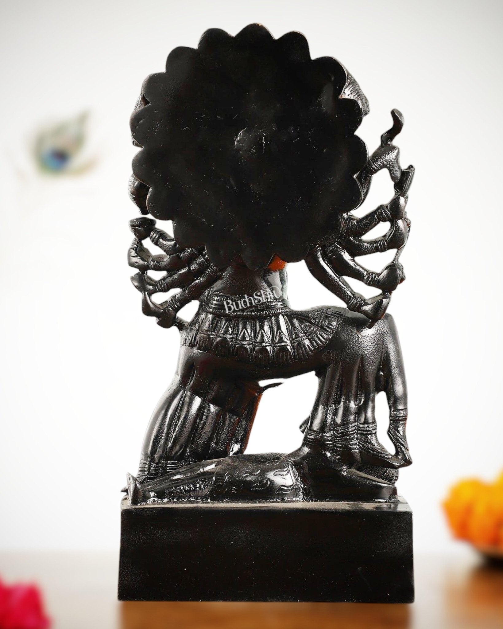 Kali Mata Brass Statue 10 Heads showcasing the the das Mahavidya - 15 Inch