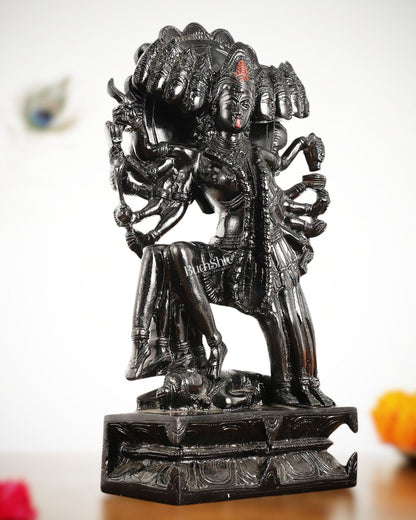 Kali Mata Brass Statue 10 Heads showcasing the the das Mahavidya - 15 Inch