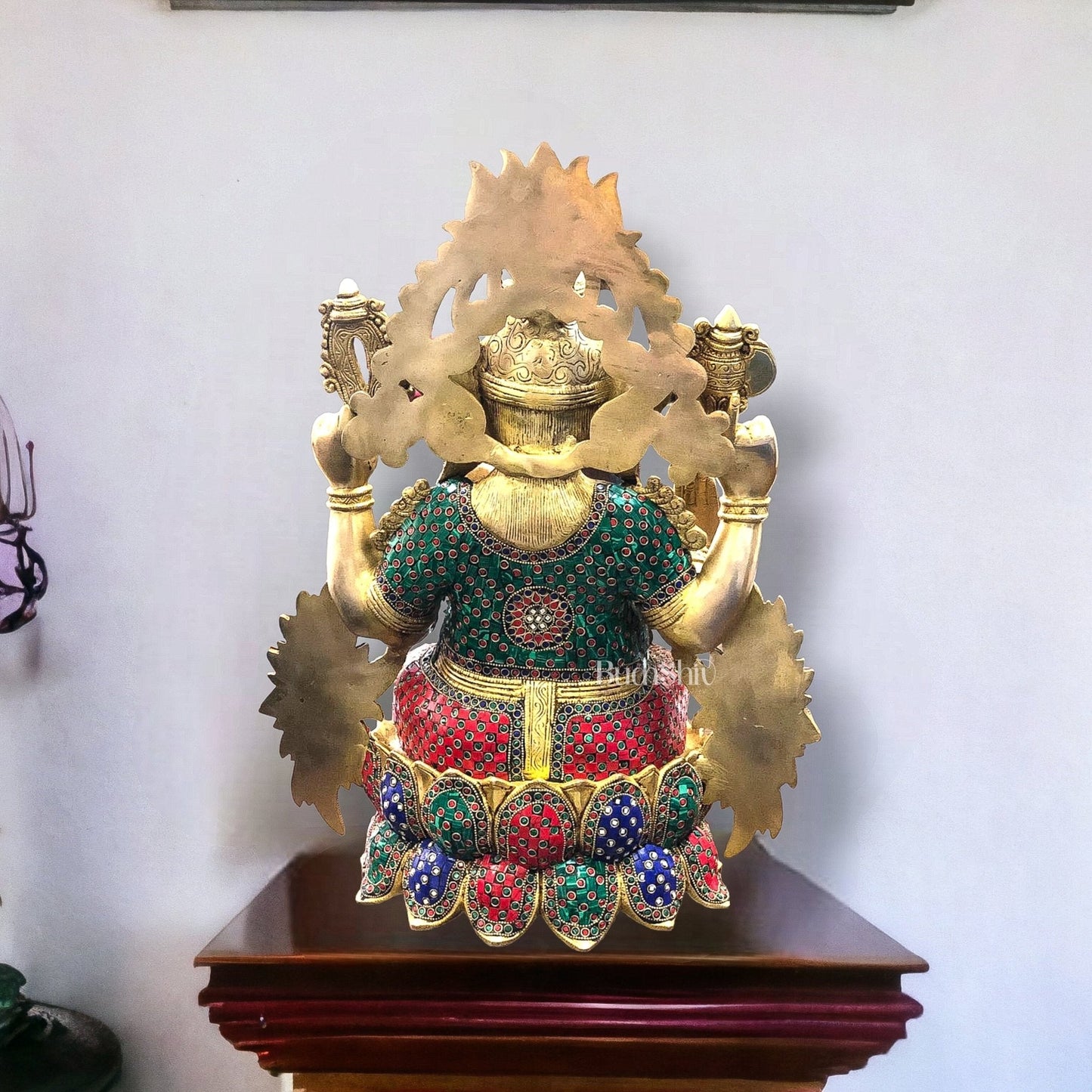 Kamalasana Ganapathi Divine Sculpture | Handcrafted in Superfine Brass 21"