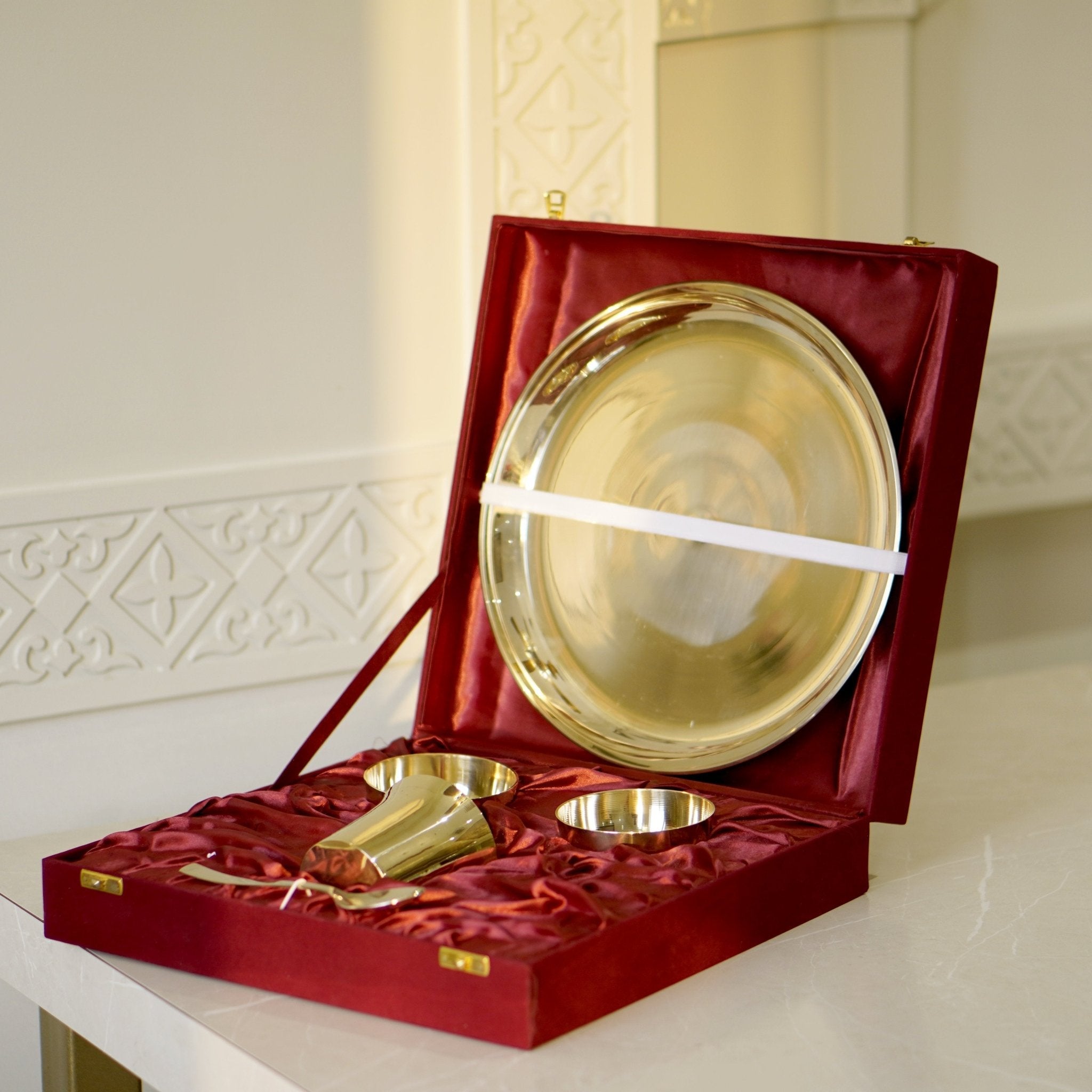 Kansa set with velvet box in matte and glossy finish