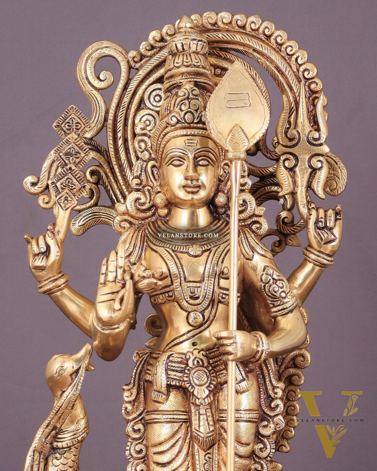 Kartikeya Lord Murugun Brass Superfine Statue 20"