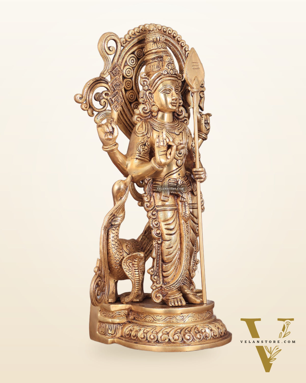 Kartikeya Lord Murugun Brass Superfine Statue 20"