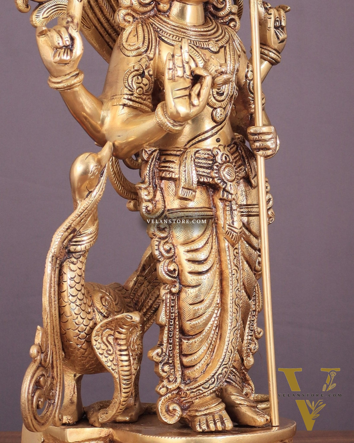 Kartikeya Lord Murugun Brass Superfine Statue 20"