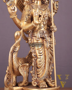 Kartikeya Lord Murugun Brass Superfine Statue 20"