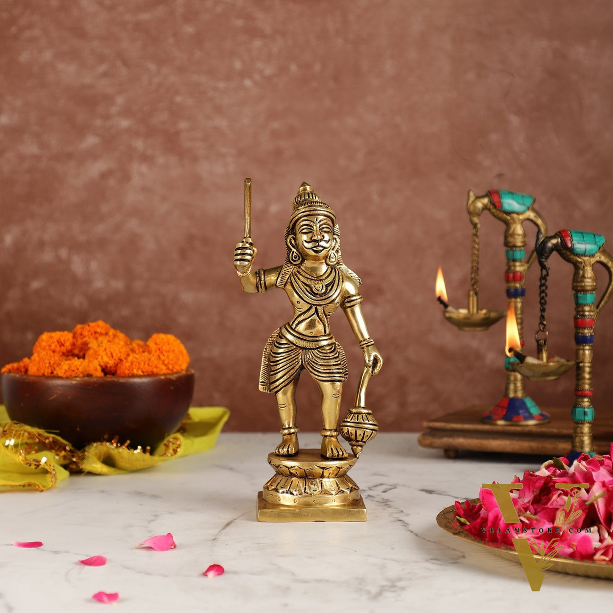 Karuppasamy Brass Superfine Statue 9"