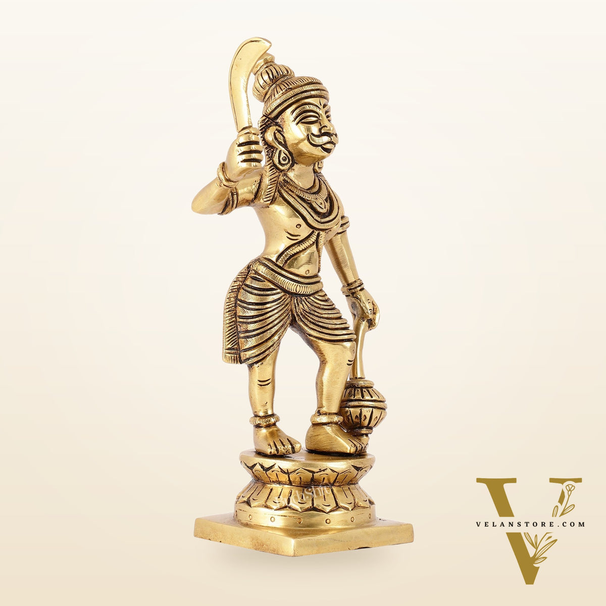 Karuppasamy Brass Superfine Statue 9"