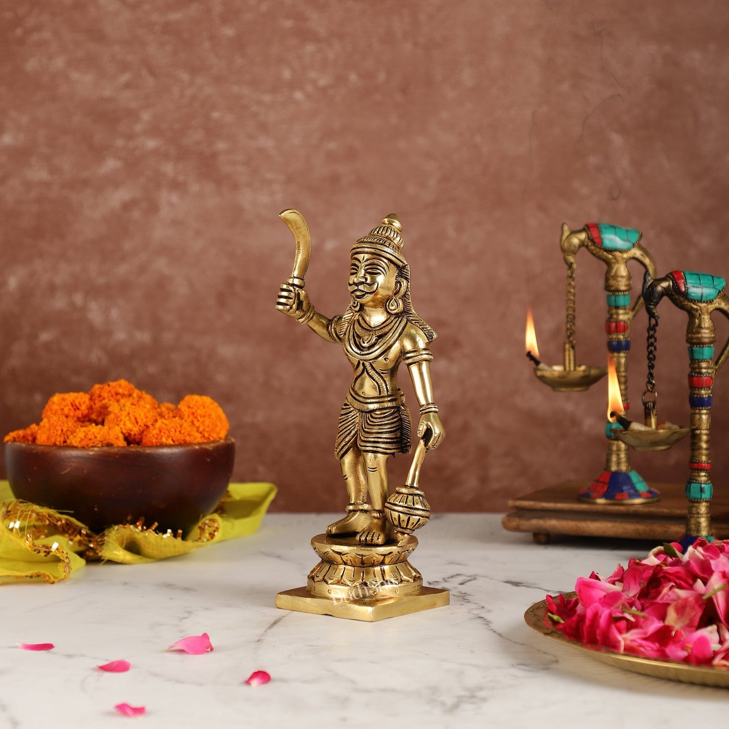 Karuppasamy Brass Superfine Statue 9"