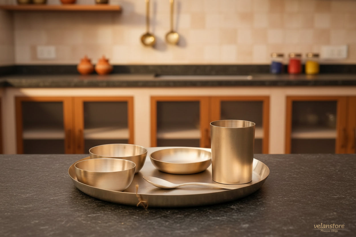 Bronze Crockery Set of 6 Pcs- Royal Thali set