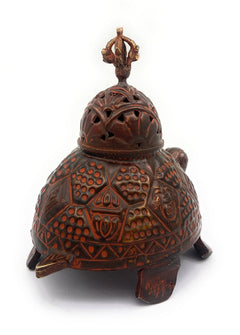 Brass Dhoop Dani Idol, Peetal Sambrani Burner, Pital Agarbatti Stand for Pooja, Traditional Pittal Dhoop Holder Murti, Brown, 6 Inch, 1 Piece