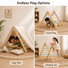 Montessori Pikler Climbing Playset for Kids – Climbing Arch, Pikler Triangle & Slider
