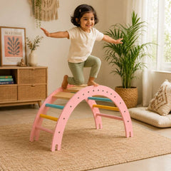 Montessori Climbing Arch for Kids — Wooden Crawling, Balance & Tunnel Play Arch