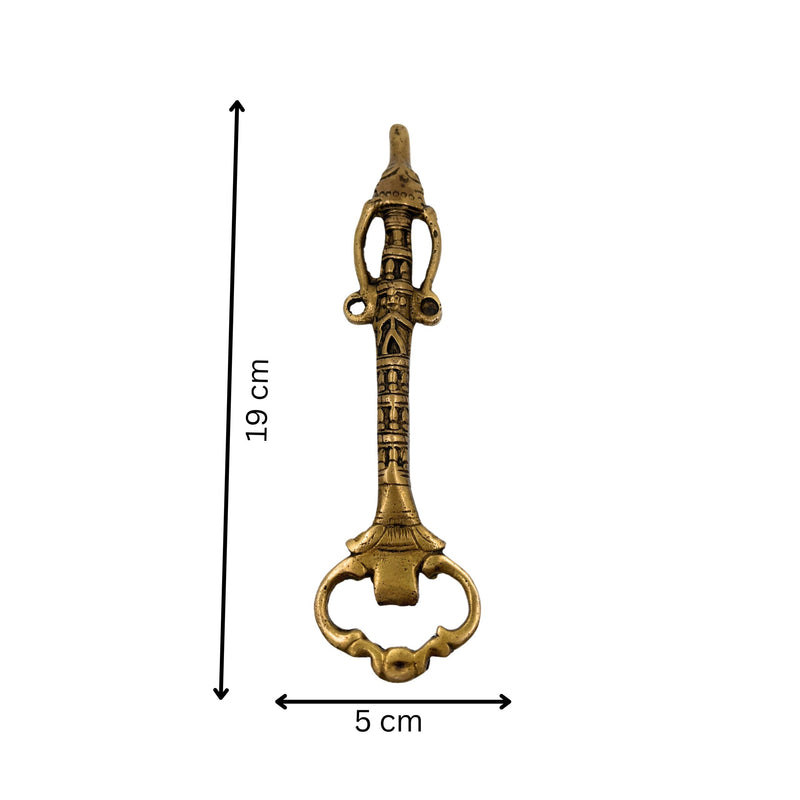 Bhunes Brass Handmande Tribal Opener, Bastar Art,Gold, 7.5 Inch, 1 Piece