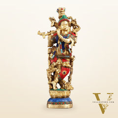 Krishna brass idol Divine Handcrafted Masterpiece | 14 inch