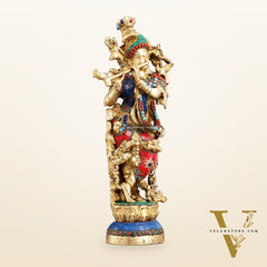 Krishna brass idol Divine Handcrafted Masterpiece | 14 inch