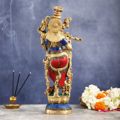 Krishna brass idol Divine Handcrafted Masterpiece | 14 inch