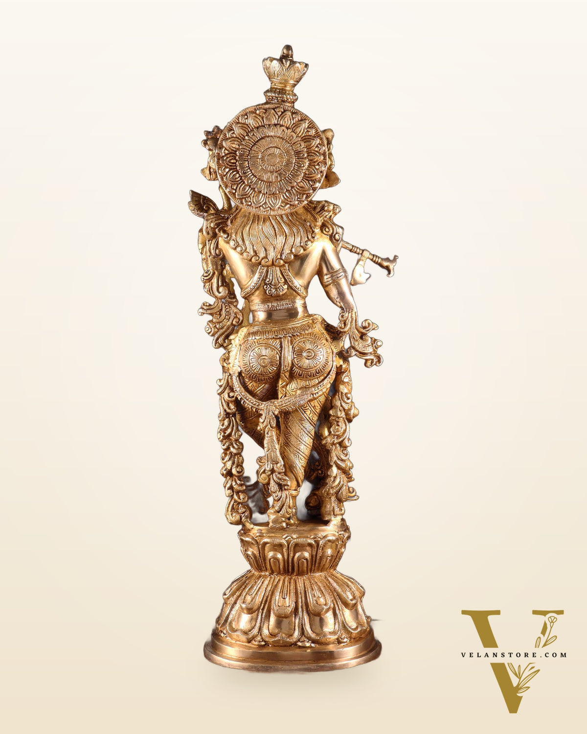 Krishna Brass Statue 25 inch glossy