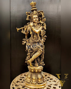 Krishna Brass Statue 25 inch