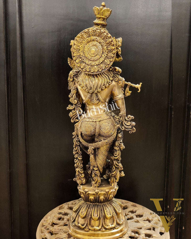 Krishna Brass Statue 25 inch