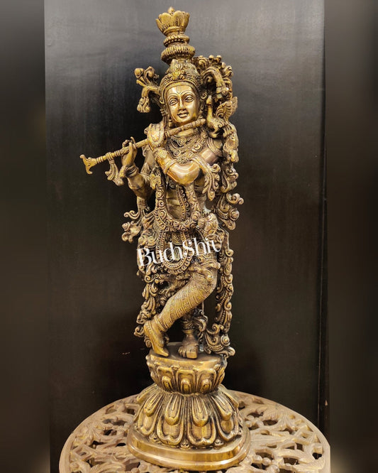 Krishna Brass Statue 25 inch